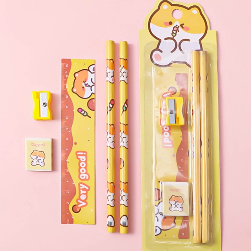 Zzz Set Pensil Metrik + Penggaris + Penghapus + Rautan Untuk Anak Sekolah