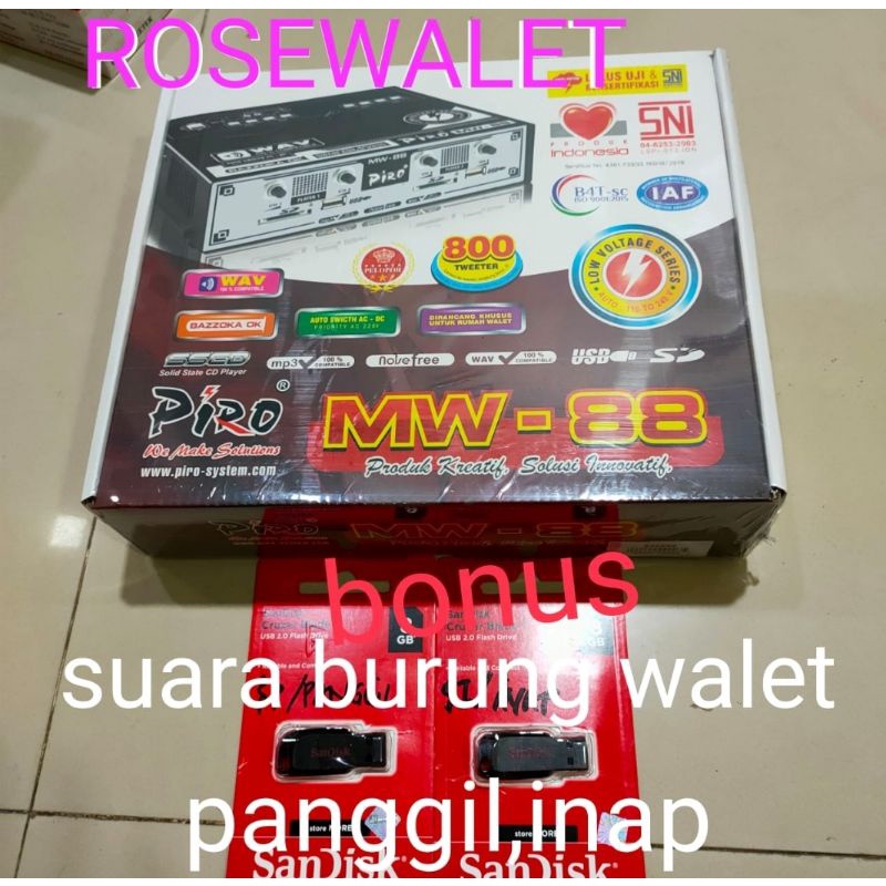 AMPLI WALET PIRO MW 88 ANTI PETIR + SUARA PANGGIL &amp; INAP