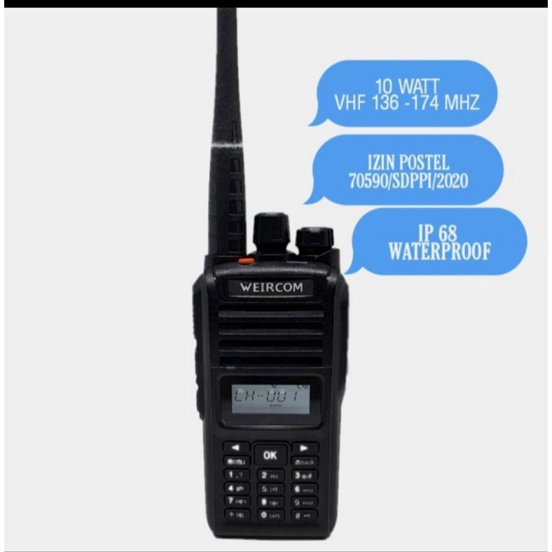 WEIRCOM WR 808 VHF 136-174MHZ SINGELBAND IP 68 WATERPROOF WR 808