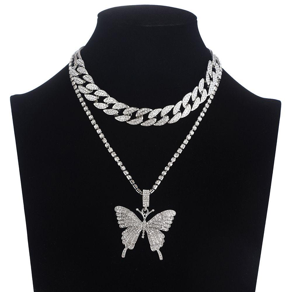 R-bunga Kalung Fashion Perhiasan Hip Hop Kristal Choker Klavikula