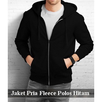 Jaket pria terbaru | Sweater cowok keren | Sleting polos hitam