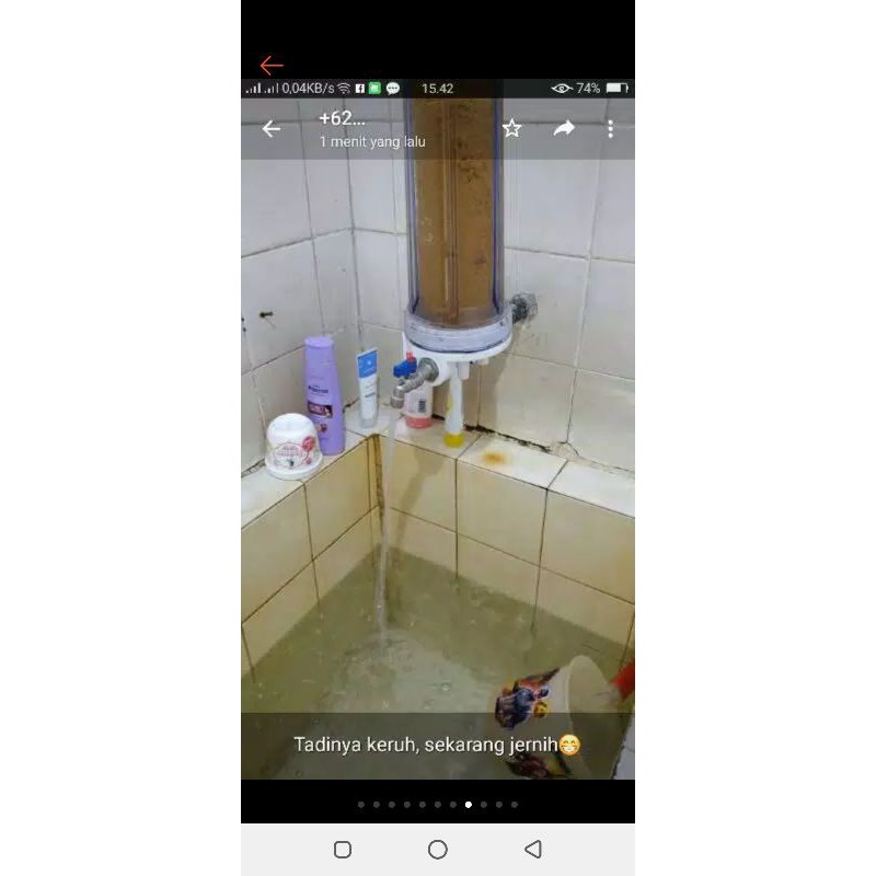 filter penyaring air keruh sumur dan pam satu paket housing dan filter busa 10 inchi termurah
