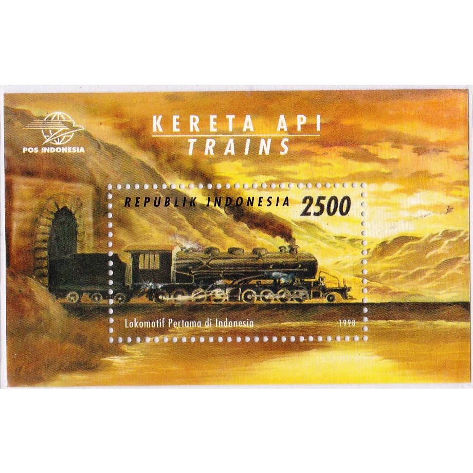 

Perangko Indoensia 1998 Lokomotif Kereta Api Souvenir Sheet MNH