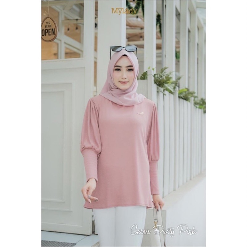 MyLady Hijab Blouse Knit Serra Dusty Pink size L