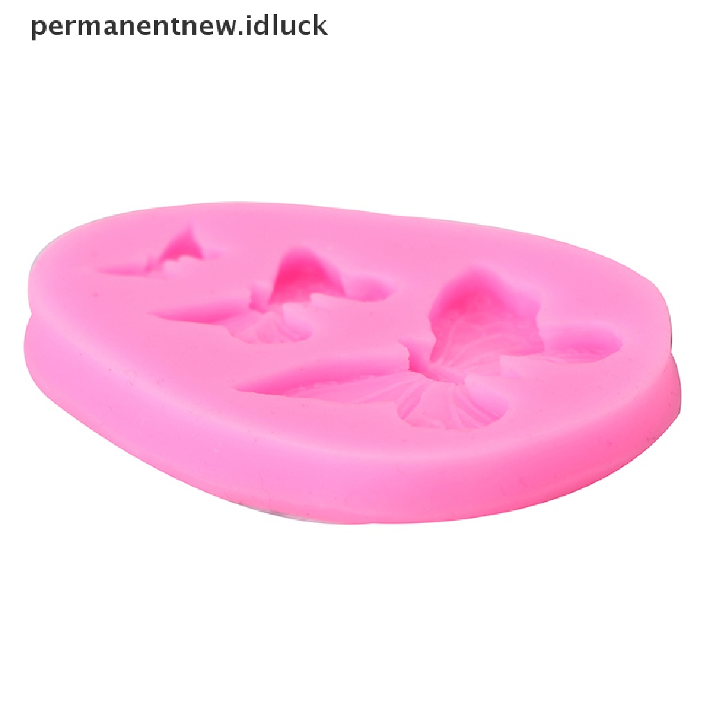 Cetakan Kue Bentuk Kupu-Kupu 3D Bahan Silikon Untuk Dekorasi