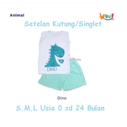 Wuuf Kids Setelan Kutung Singlet Bayi Motif S M L 0 sd 24 Bulan