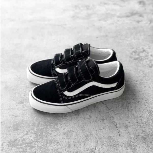 velcro black and white vans