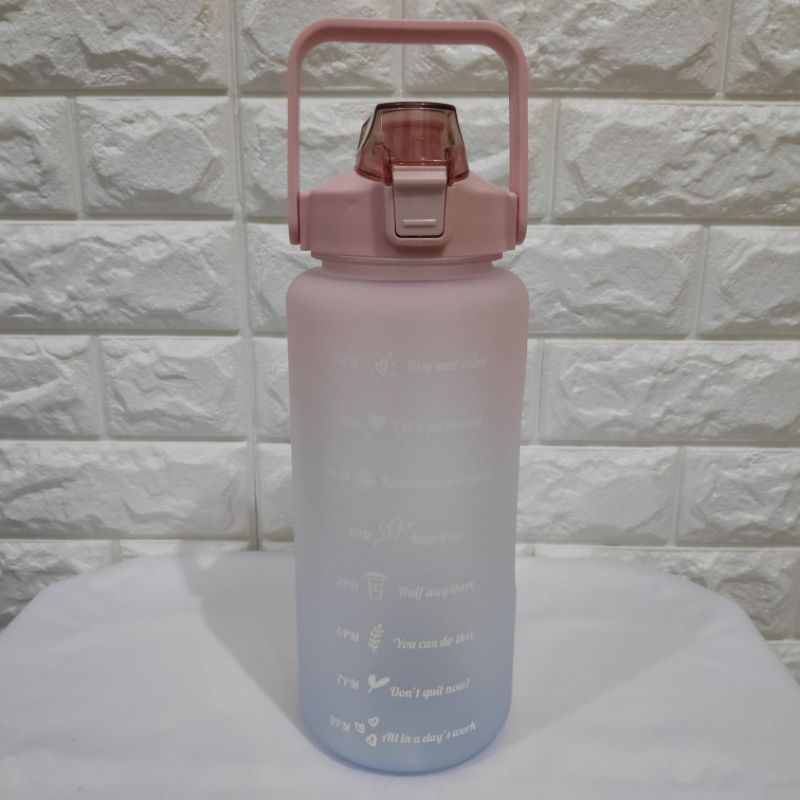 Botol minum Pastel 2 Liter - botol pastel motivasi - botol lucu - botol unik-Atas pink