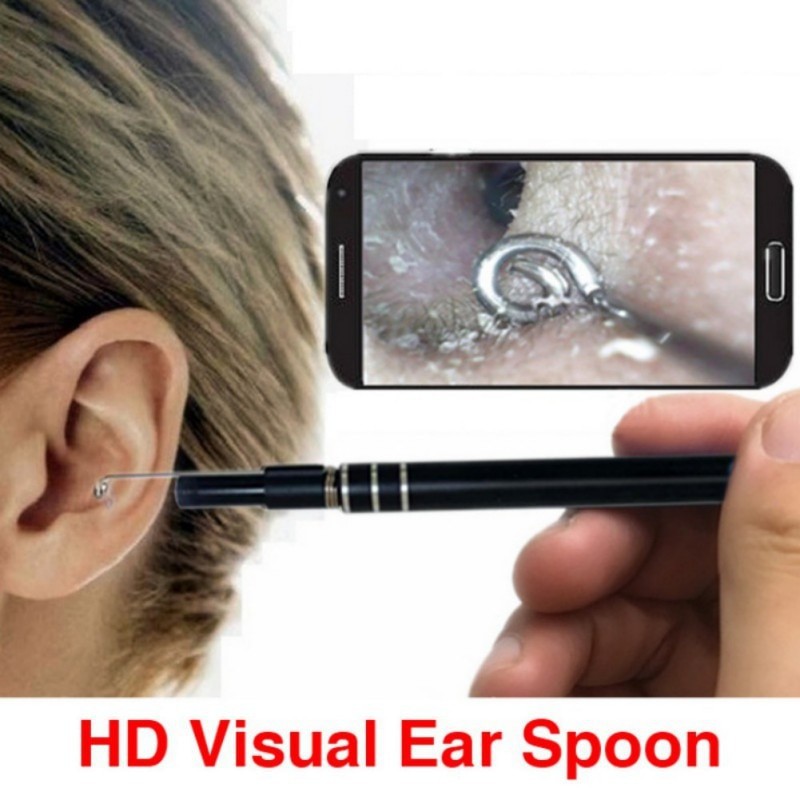 Promoo !! Pembersih Telinga Korek Kuping 3 in 1 Kamera Endoscope HD Visual Ear Spoon USB 6 LED