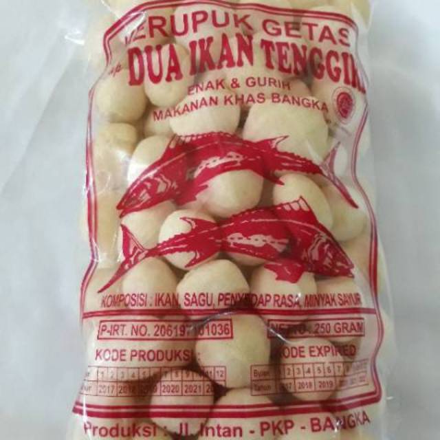 

Kerupuk getas bulat cap dua ikan tenggiri produk cap piala 250 gr