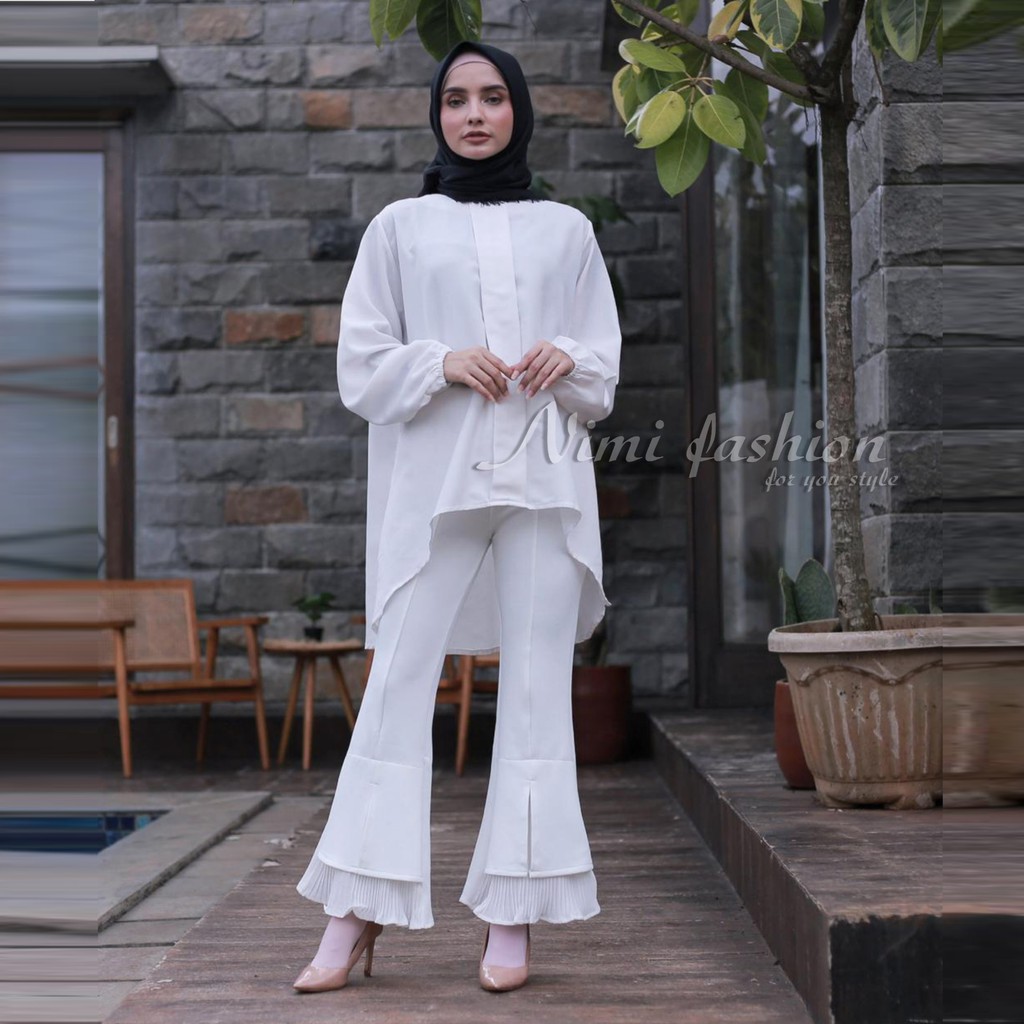 NIMI - Fayola Pants Celana Cutbray Scuba Celana Scuba Import Bawahan Cutbray HighWaist Office Pants