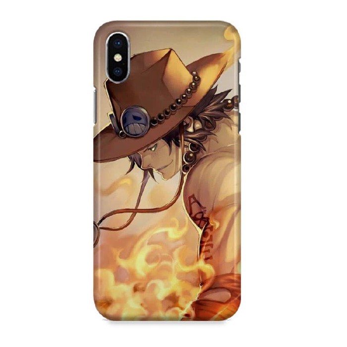 Indocustomcase One Piece Portgas D Ace Hard Case Cover For iPhone X