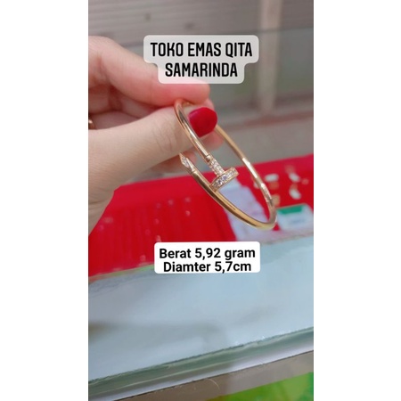 gelang paku emas asli kadar 375/8k
