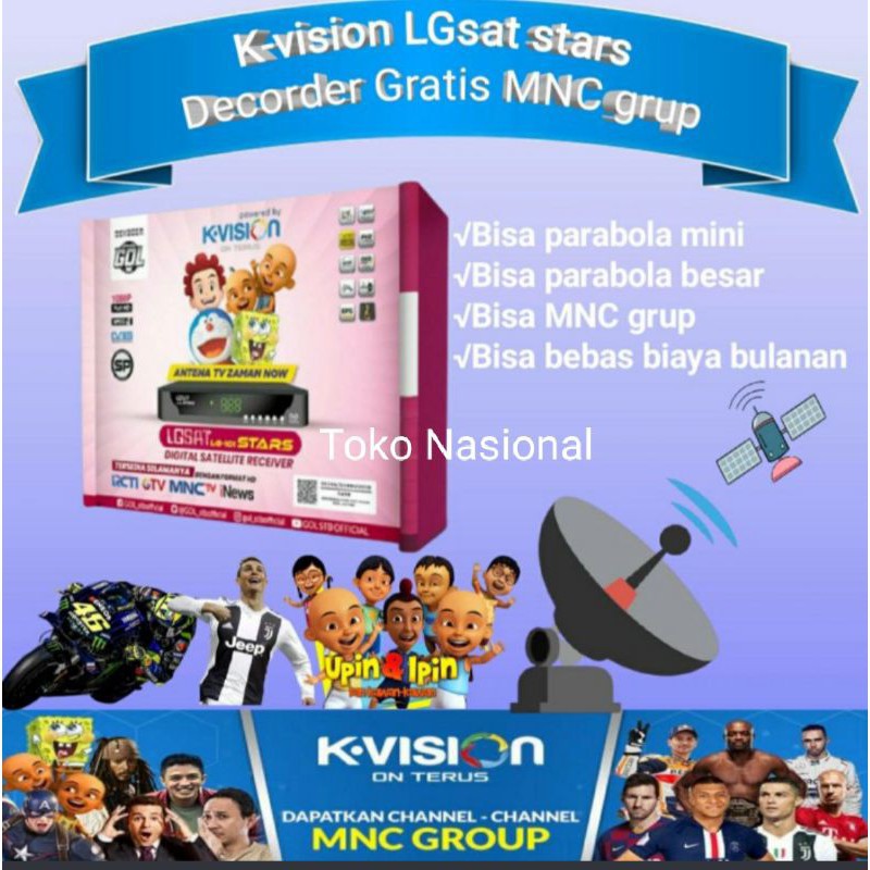 Jual Receiver KVision LGSAT STARS Untuk Parabola Jaring atau Mini