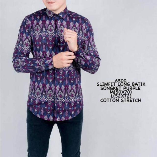 NEW ARRIVAL DISTRO BATIK PRIA BORDIR SOGAN HRB026 BATIKAF NOTOARTO BATIK IPNU-IPNU HEM PRIA bel-Ungu 6500