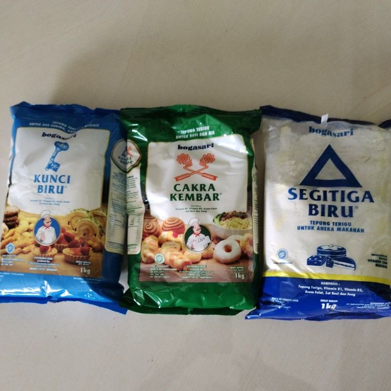 

Tepung terigu kunci biru, Cakra kembar dan segitiga biru 1kg