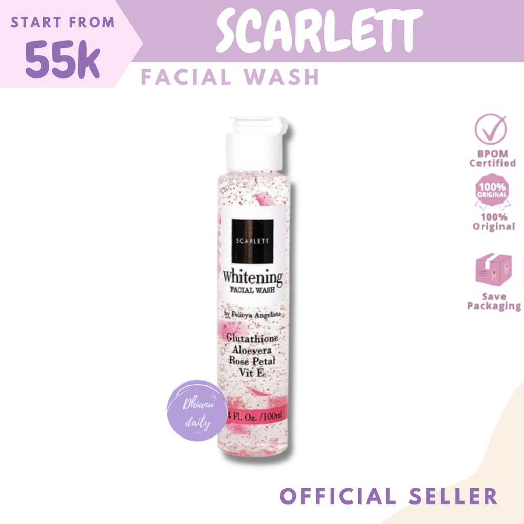 FACIAL WASH SCARLETT WHITENING ORIGINAL SABUN CUCI MUKA PEMBERSIH WAJAH
