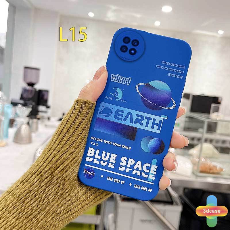 Casing TPU Xiaomi Redmi Note 10 PRO MAX 9 8 10 10S 9 PRO MAX 11 9S Xiaomi Redmi POCO C3 C31 X3 NFC X3 PRO Redmi 9 9C NFC 9A 9i 9T 9AT 9 PRO Power 10X POCO M2 PRO 10 Prime Motif Klein Blue Space Camera Lens Protection Soft Case