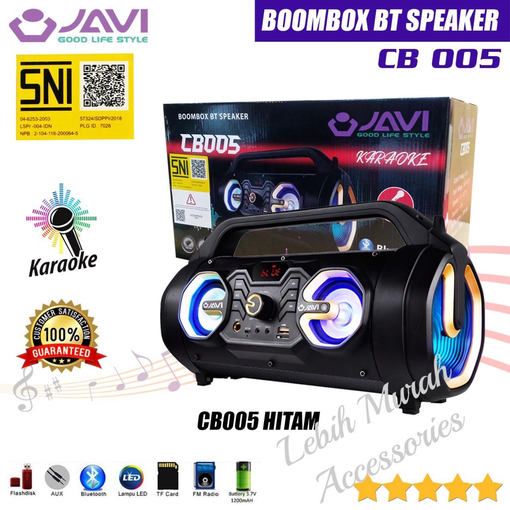 Speaker Bluetooh JAVI CB005 BOOMBOX + Mic/Remote Speaker Karaoke Speaker Aktif Speaker Gede Speaker Superbass Speaker aktip