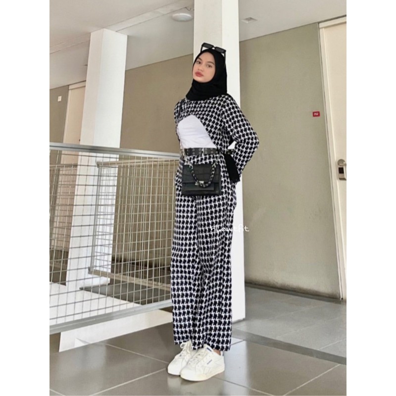 HL HOUNDSTOOTH ONESET/ HOUNDSTOOTH PANTS (REALPICT)