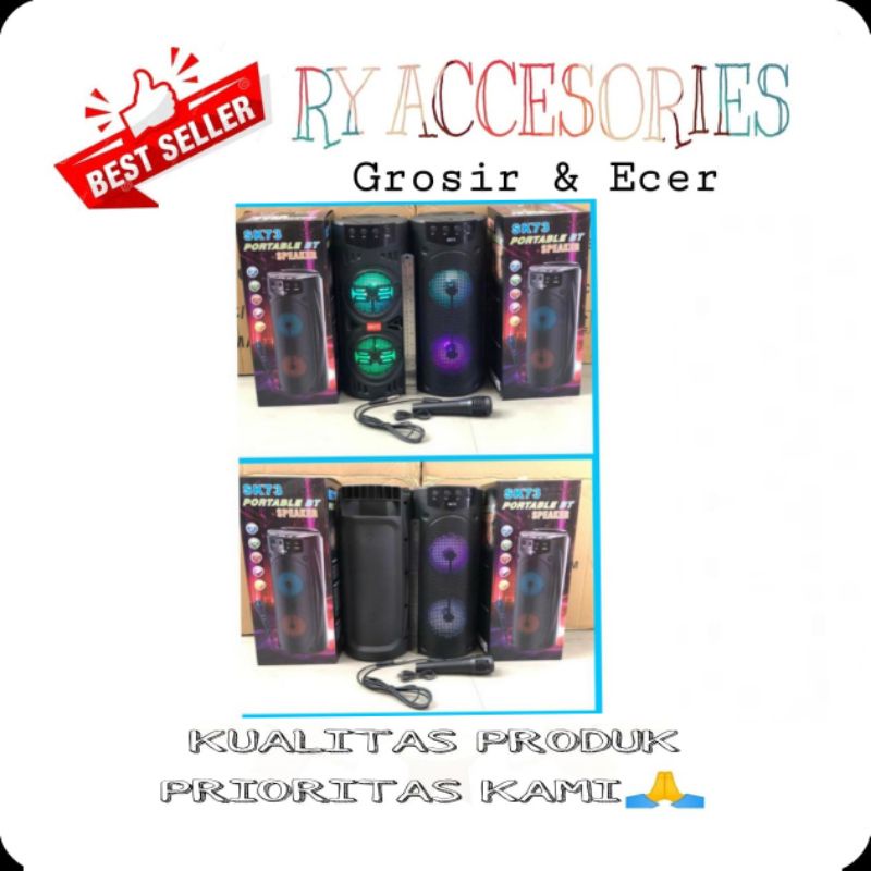 RY - speaker bluetooth J SK 72 Speaker Portable BT speaker karaoke extra bass speaker music LED TERM