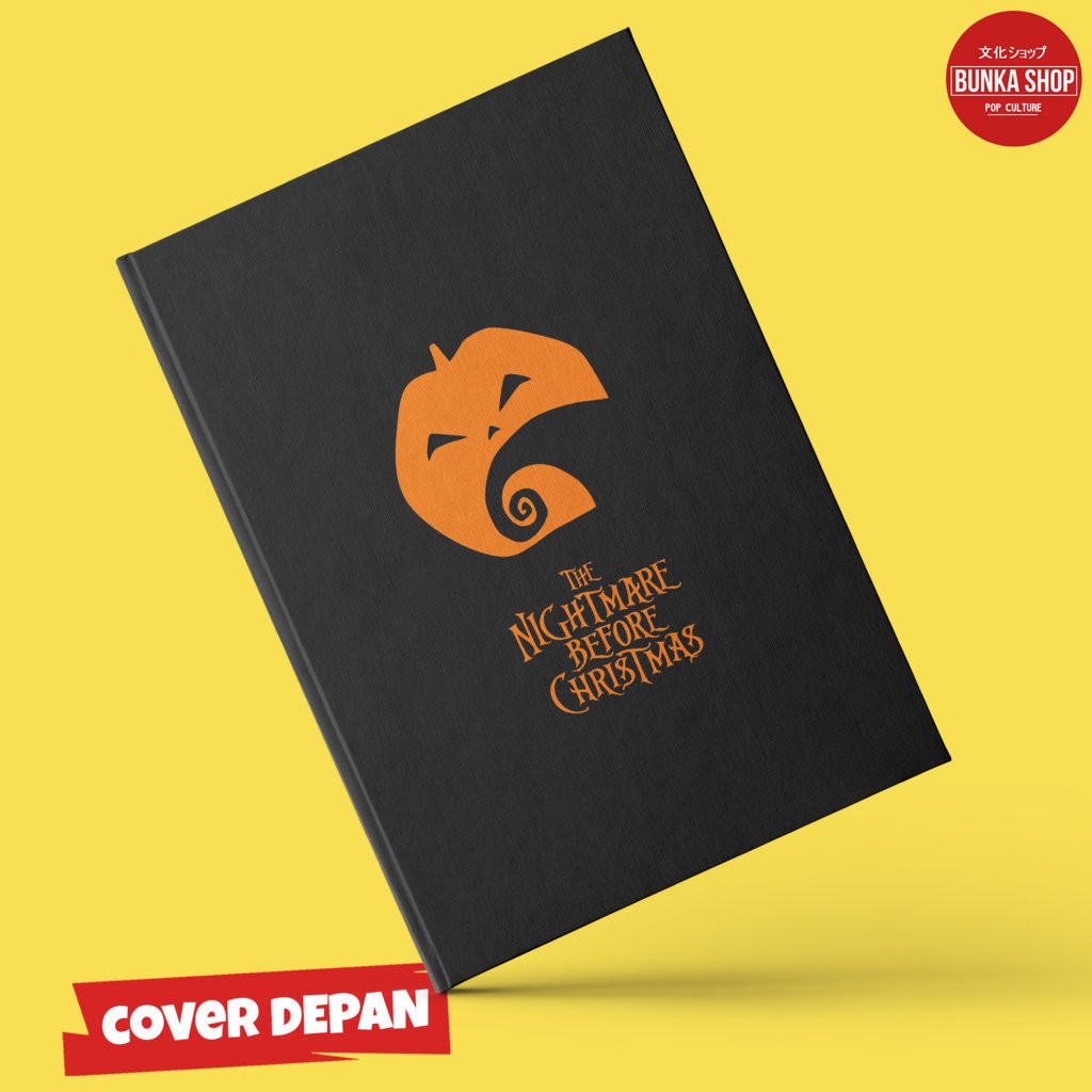 

Note Book Hardcover Film The Nightmare Before Christmas Logo Ukuran A5 Notebook Jurnal Gift Couple