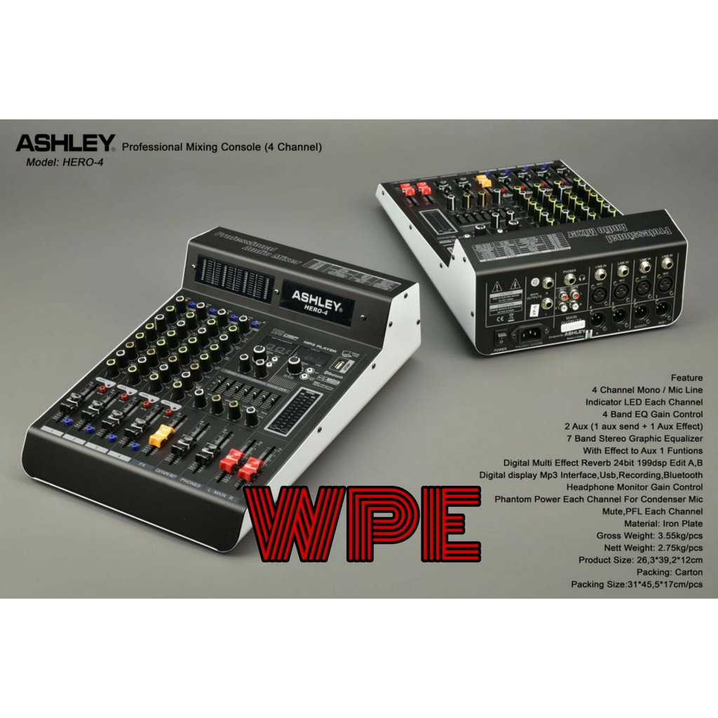 Mixer Audio Ashley Hero4 Hero 4 Original 4Channel