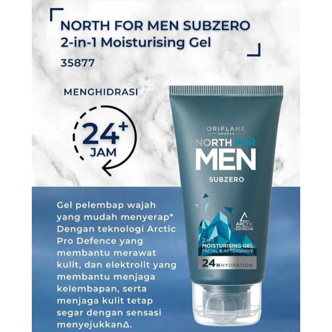 PROMO Moisturising Gel NORTH FOR MEN Subzero 2-in-1,Oriflame original,oriflame murah, parfum oriflam
