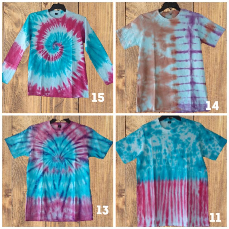 Termurah Kaos Tiedye Tie Dye T-Shirt Shibori Washed Ready Stock Cotton Combet 30s Katun Asli