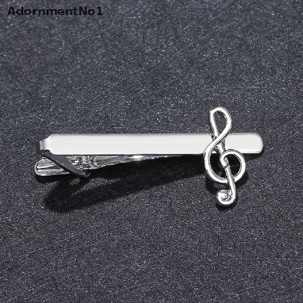 [AdornmentNo1] Fashion Men Musical Note Tie Clip Silver Business Tie Statement Decor Jewelry [new]