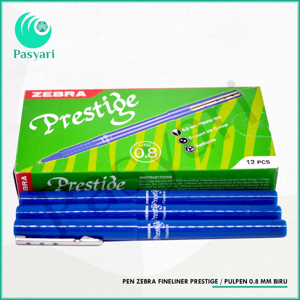 

Pen Zebra Fineliner Prestige / pulpen 0.8 mm biru