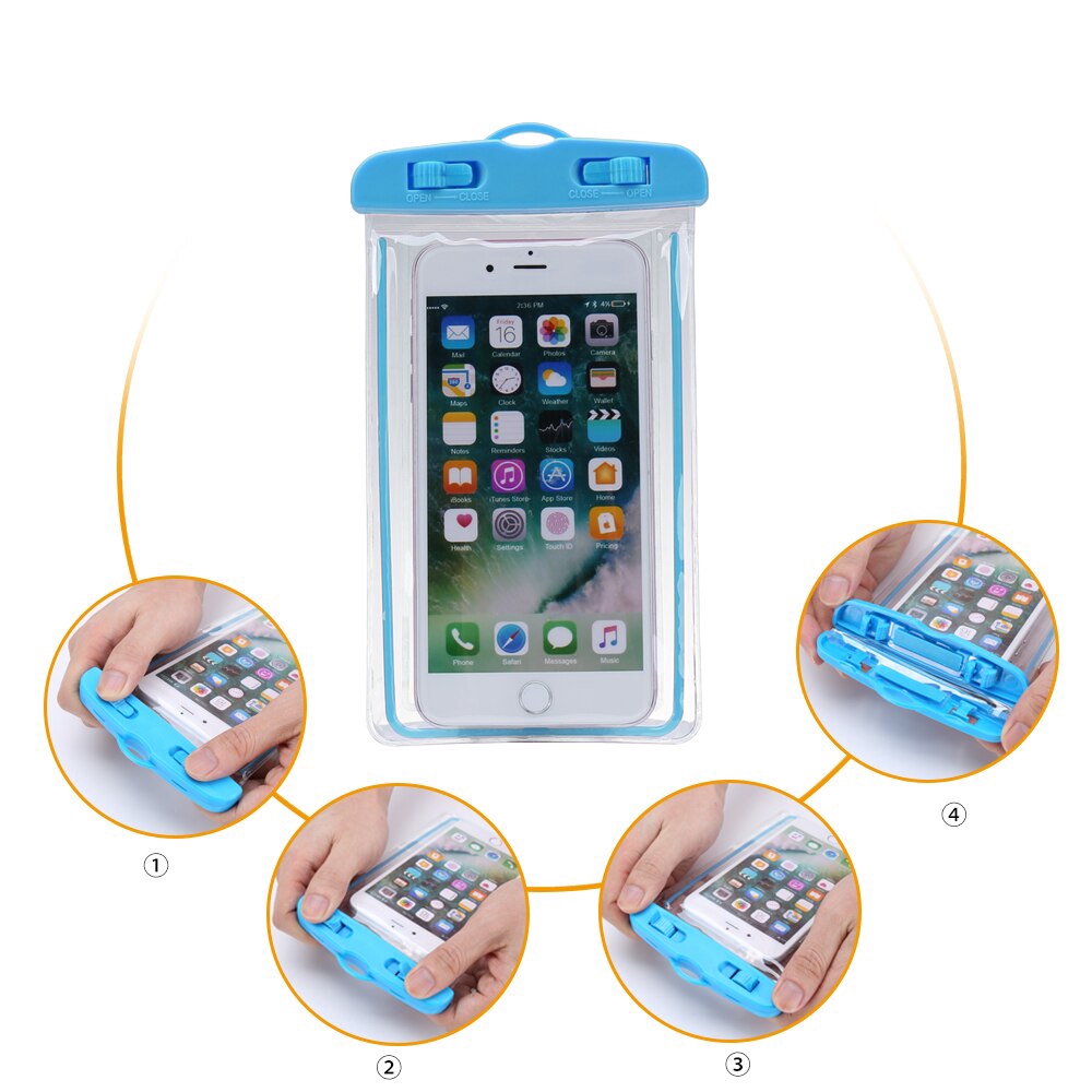 Spot touch screen Klip Telepon Tas Anti Air outdoor pvc Transparan phone case Tahan Air