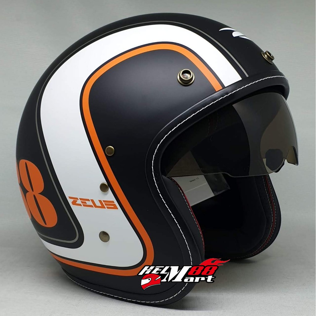 Jual Zeus 380FA Motif K36 Double Visor Helm Half Face Zeus ZS380 Helm Retro Zs 380 Fa Helm