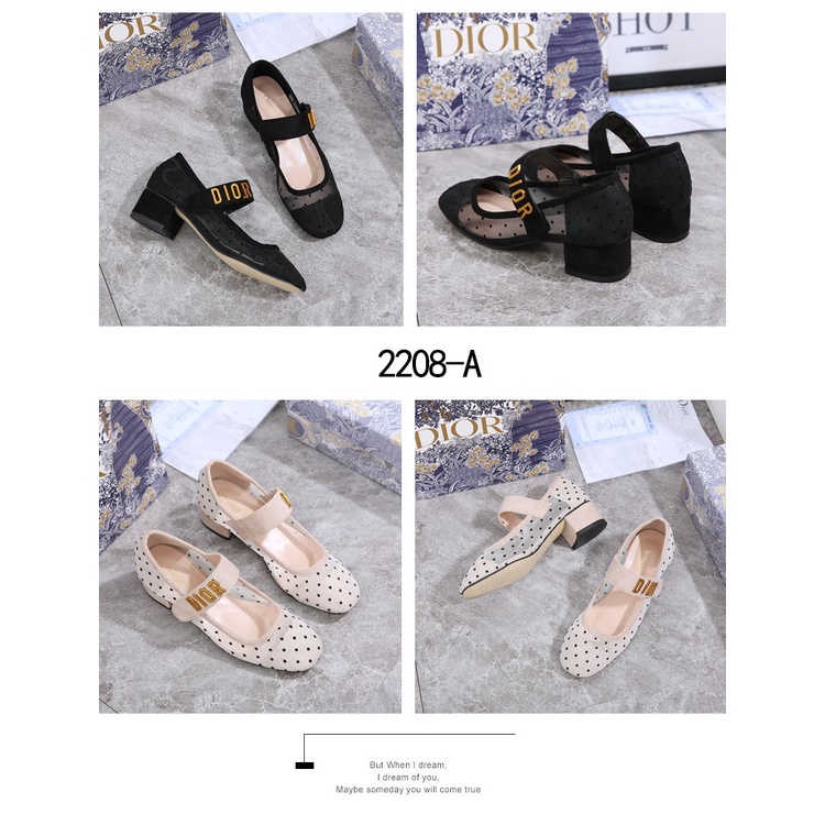 DR Polka Dot Mesh and Suede Baby-D Ballet Pumps #2208-A