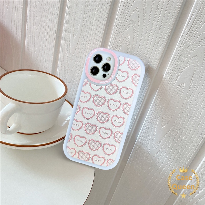 Soft Case TPU Motif Bunga Pita Kotak-Kotak Pink Untuk IPhone 11 12 13 Pro Max 7 8 6 6s Plus XS Max X XR SE 2020