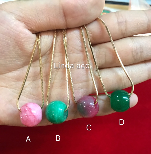 kalung giok asli motif bulat 4 warna