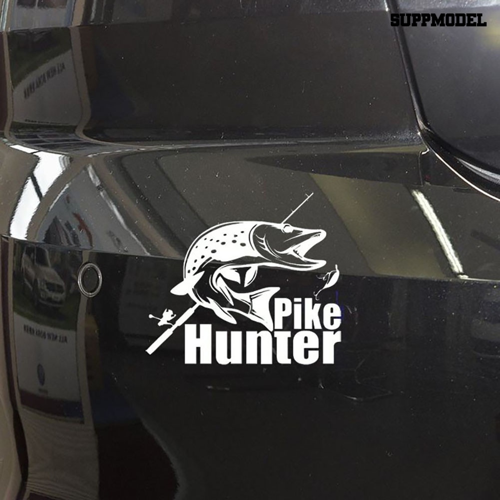 Stiker Reflektif Motif Ikan Pike Hunter Untuk Dekorasi Bodykaca Mobil