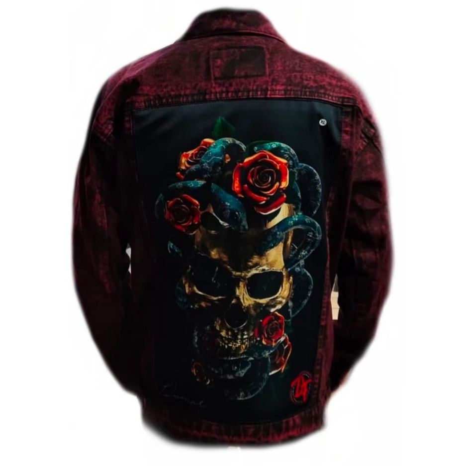 Jaket Jeans Denim Printing / Jaket Jeans Denim Pria /Jaket Jeans Denim Printing Bergambar / Jaket Je