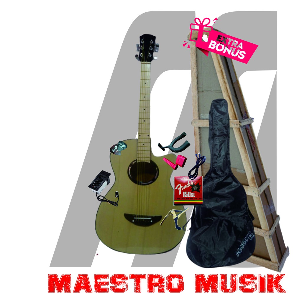 Gitar Akustik Tanam Besi Pemula Murah  Gitar Tanam Besi
