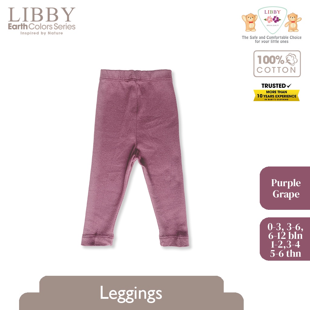 Libby Legging 0-6 Tahun Earth Colors Unisex SNI - Leggings Bayi dan Anak Warna Polos Celana Panjang Leging