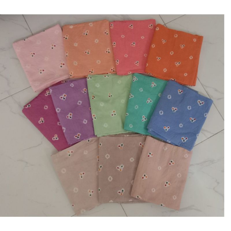 Kain Jumputan Motif Cengkeh warna Pastel