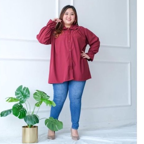 baju atasan super jumbo wanita Ld 140cm blouse alika