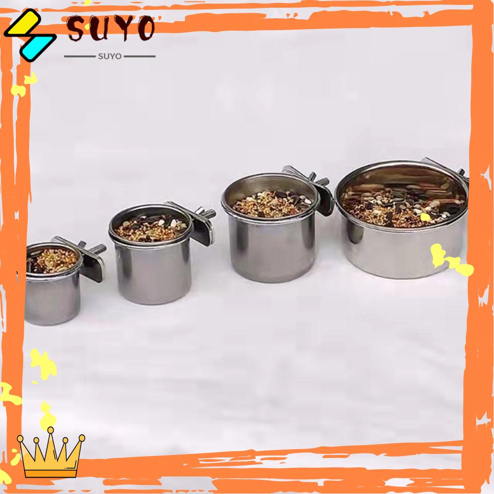 Suyo Mangkok Makanan Burung Parkit / Lovebird Gantung Bahan Stainless Steel