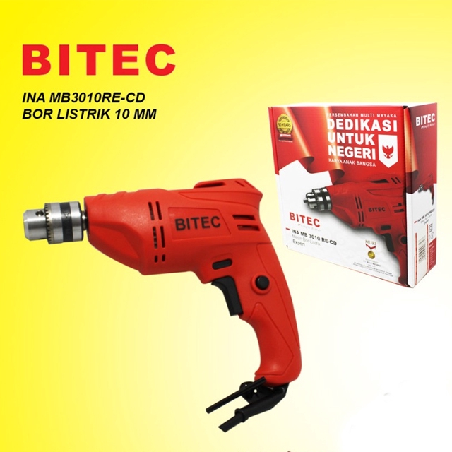 Bitec MB-3010 RE-CD Bor Mesin Bor Listrik 10mm Untuk Besi Dan Kayu