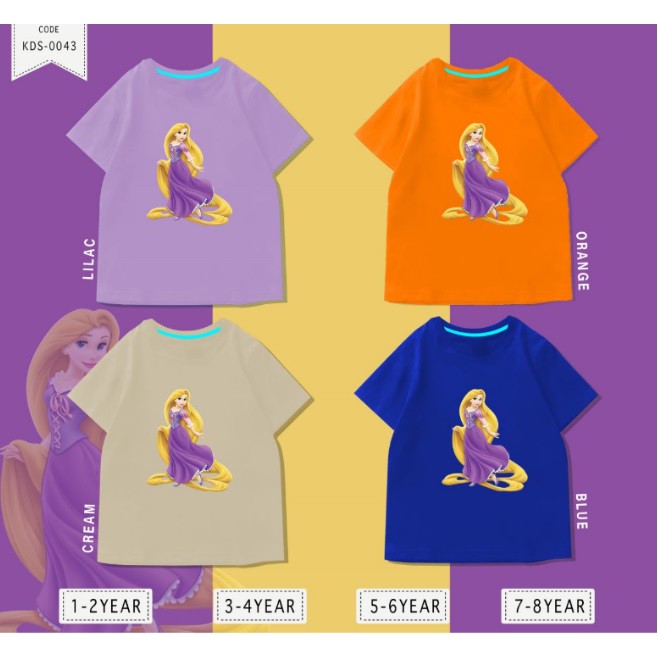 Baju Anak Irapunzel / Kaos Distro DTF Anak Laki Laki dan Perempuan / Unisex / Motif princess