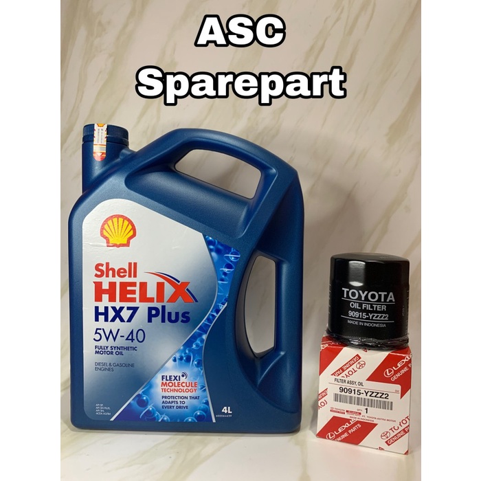 Paket Oli Shell Hx7 + Filter Oli Toyota Yzzz2 Original #98