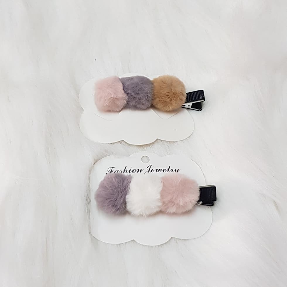 karet rambut pompom hairband / jepit rambut pompom