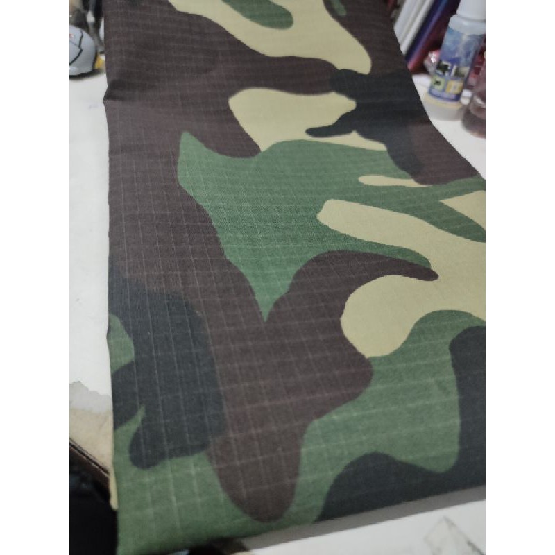 bahan kain loreng ripstop ripstok cvc katun cotton seragam tactical adem tebal premium yard gulungan
