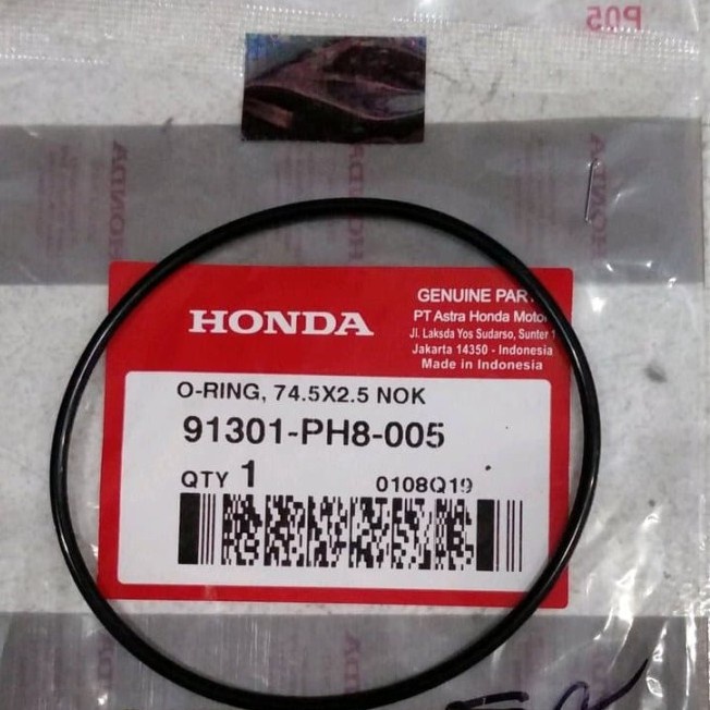 O-Ring 74.5X2.5 NOK Supra X 125 FI Supra X 125 Helm In Oring Tutup Noken 91301-PH8-005