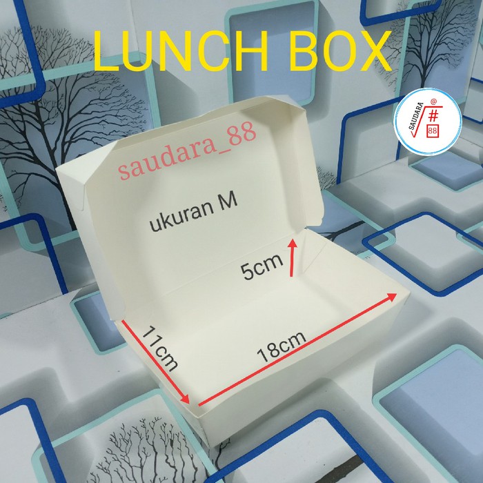 Unik [Khusus Gojek&Grab]Lunch box ukuran M 100pcs / dus kotak nasi Medium terbaik